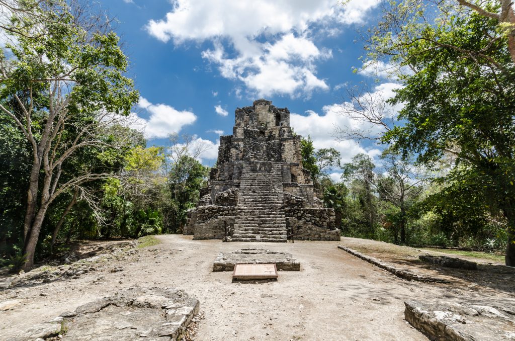 Mayan city of Muyil, located in Quintana Roo, Mexico