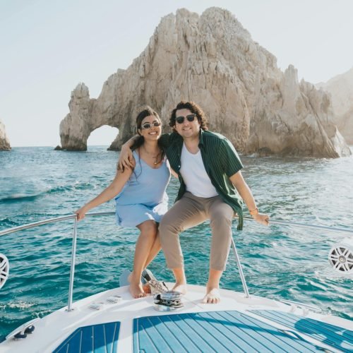 Private boat rental in Cabo San Lucas cruising near El Arco and Land's End